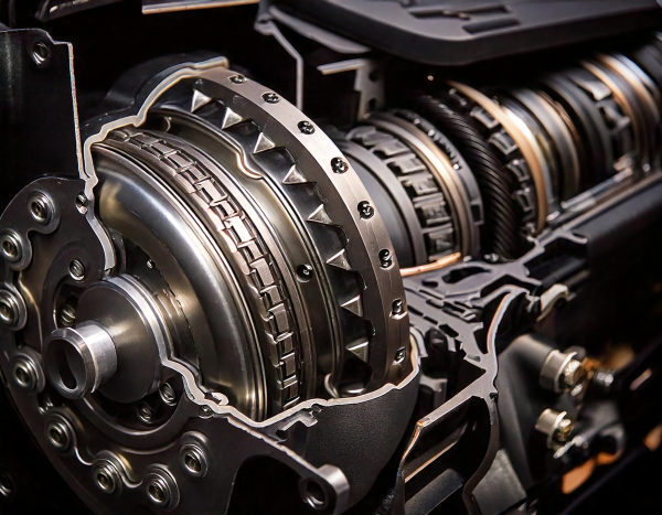 Cutaway of a vehicles automatic transmission